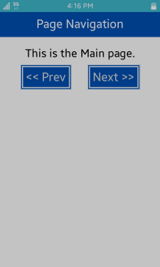 PageNavigation screen